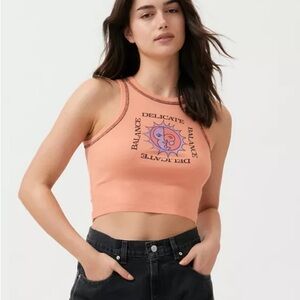 Urban Outfitters | Crop Orange Tank Delicate Balance